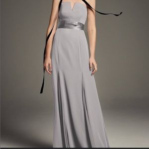 Vera Wang White V-Wire Crepe Mermaid Bridesmaid Dress or Formal Gown